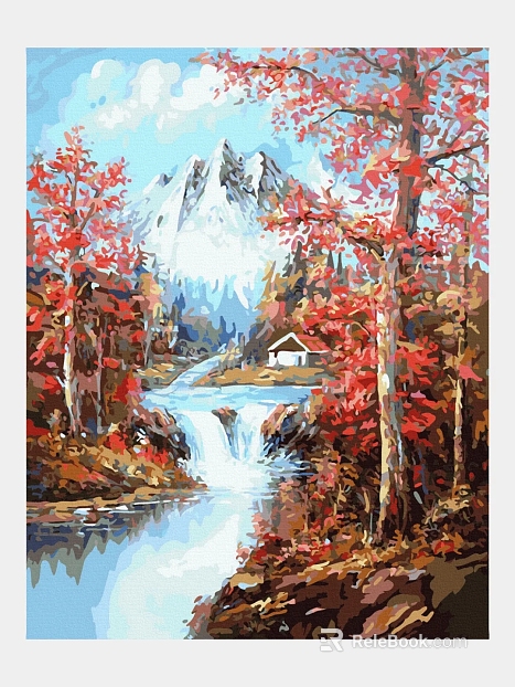 Oil painting, decorative painting, landscape painting texture