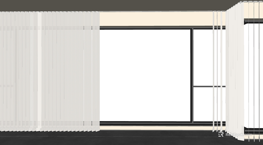White vertical gauze curtain living room window texture