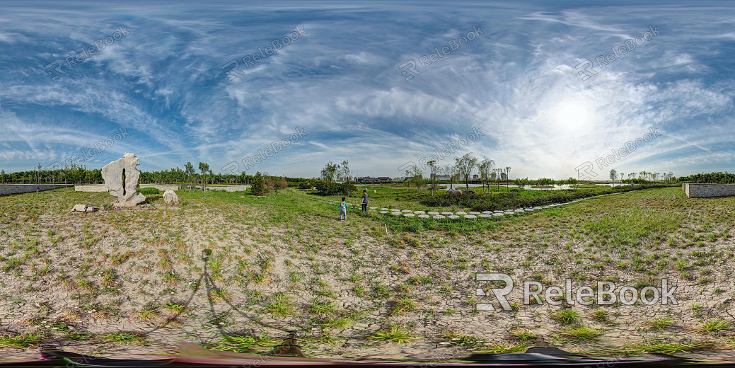 HDR Green Trail Forest Leisure Riverside Panorama texture