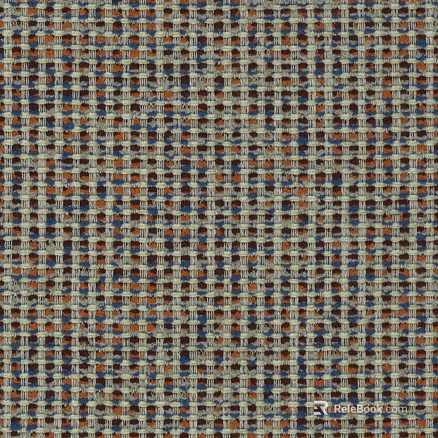 Blue Orange Plaid Woven Fabric Soft Fabric texture