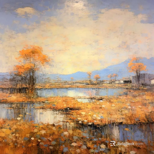 oil painting landscape painting texture