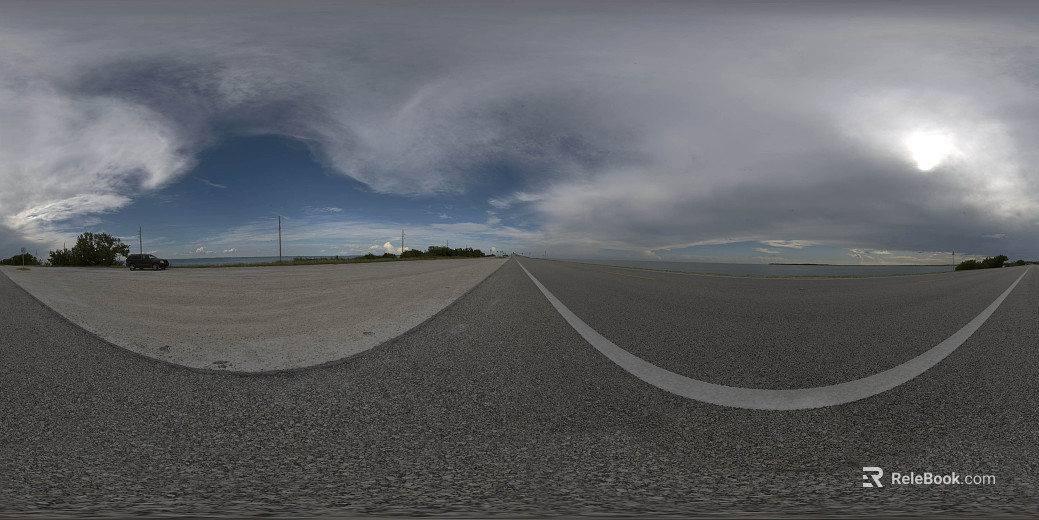 outdoor seaside road daytime cloudy hdr texture