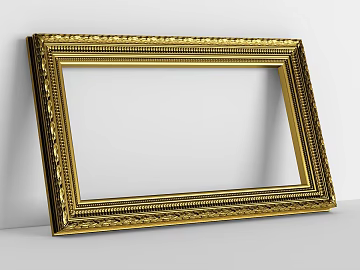 Golden carved vintage decorative frame 3d model