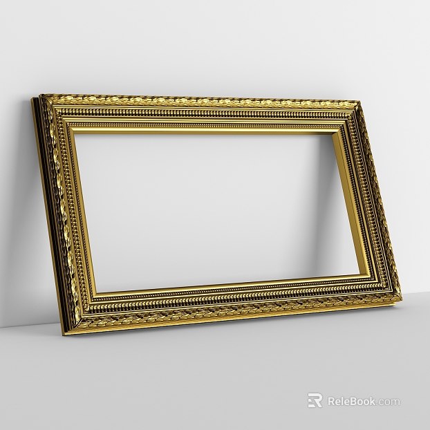 Golden carved vintage decorative frame texture