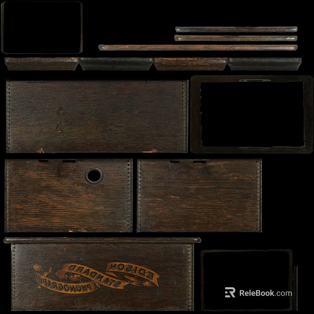Dark Brown Edison Old Wooden Box Furniture Finish texture