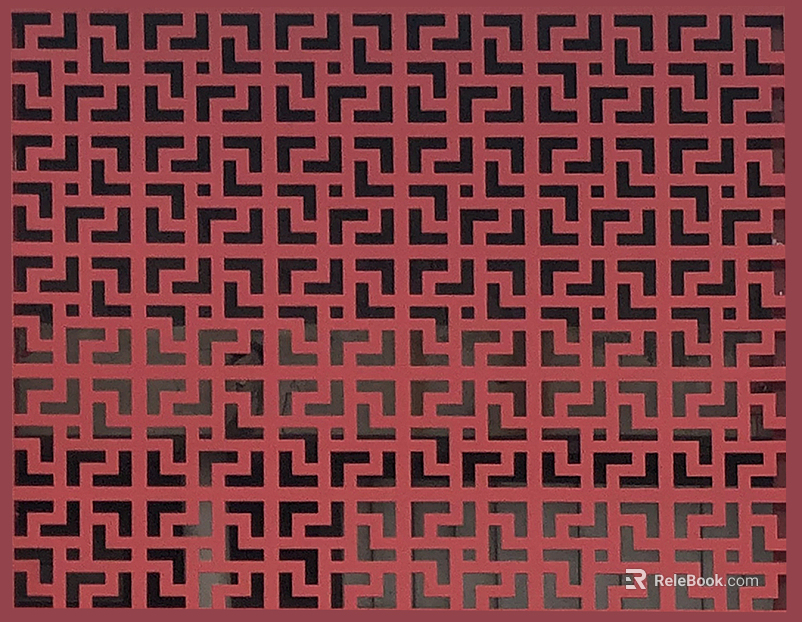 Wood carved red partition texture