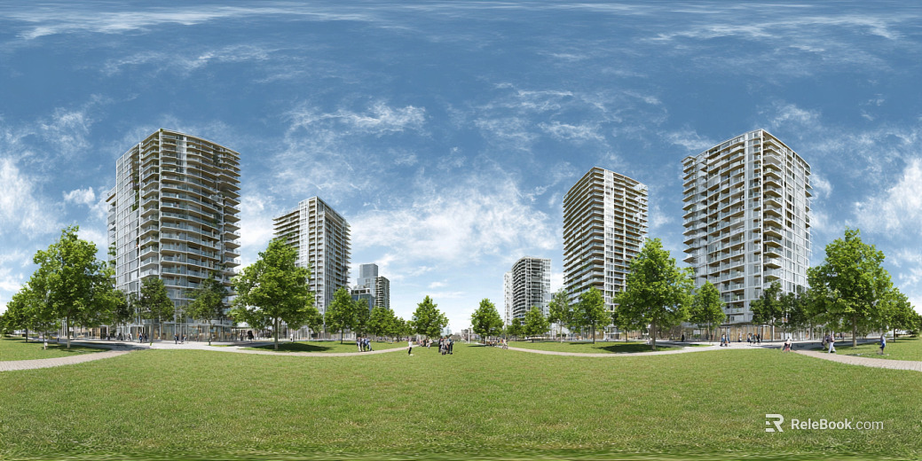 Clean atmosphere community green space panorama texture