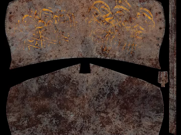 Rusty old metal decorative panel 3d model