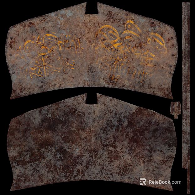 Rusty old metal decorative panel texture