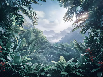 European Literary Plants Tropical Rainforest Wallpaper texture (ID:ffach114506)