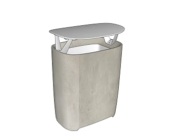Light gray cement public trash can texture (ID:ffaeh293284)