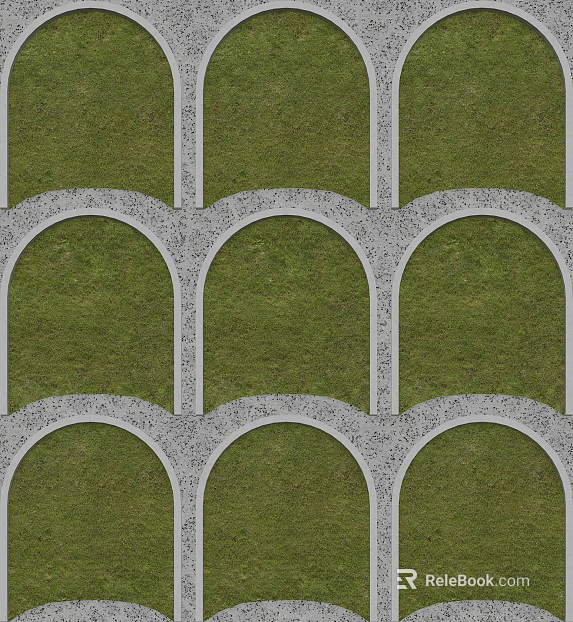 grass-planting brick texture