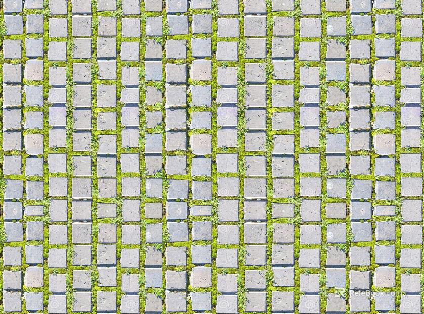 grass-planting brick texture