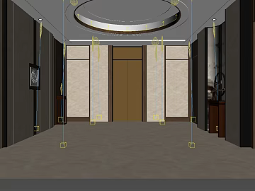 Light Luxury Dark Brown Wooden Door Elevator Hall texture (ID:ffaeh982626)