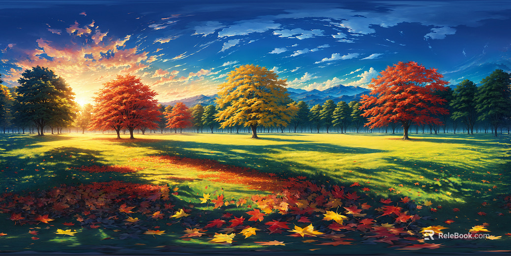 Cartoon Forest Dusk HDR texture