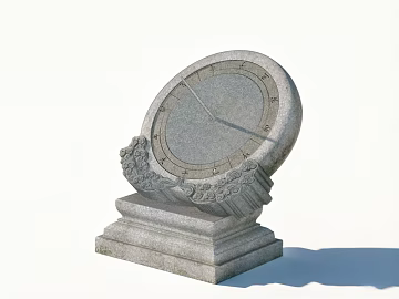 Green gray granite sundial garden ornaments texture (ID:ffaeh182336)