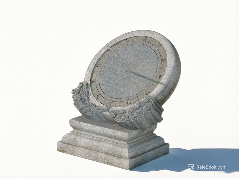 Green gray granite sundial garden ornaments texture