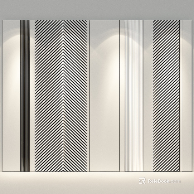 Black and white geometric lines background wall panel texture