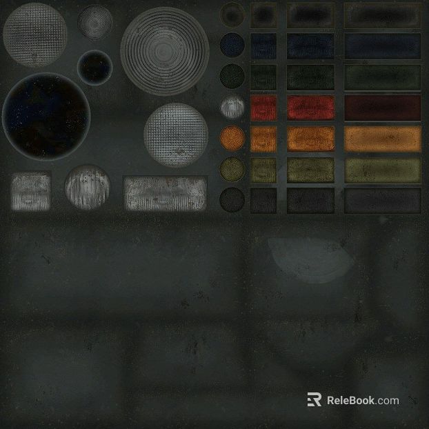 Old Metallic Multicolor Material Map texture