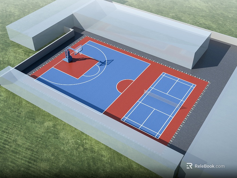 Red and blue sports ground glue stadium texture