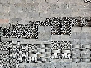 Chinese-style green gray brick wall art background wall texture (ID:ffaeh963566)