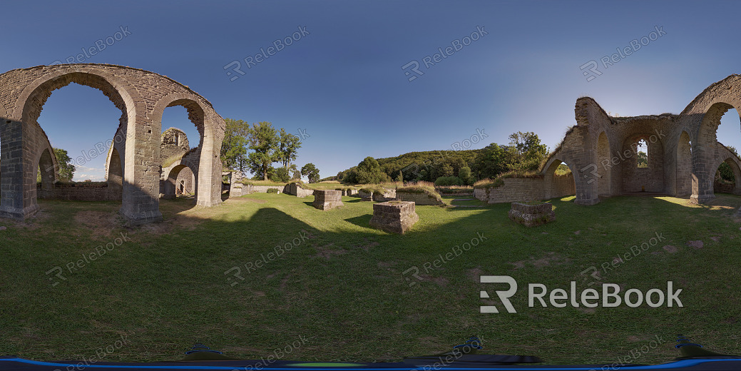 hdr daytime sunny retro architecture ruins park texture