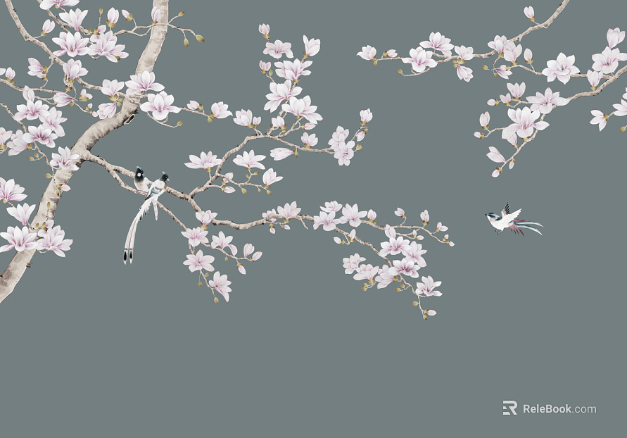 flower-and-bird painting texture