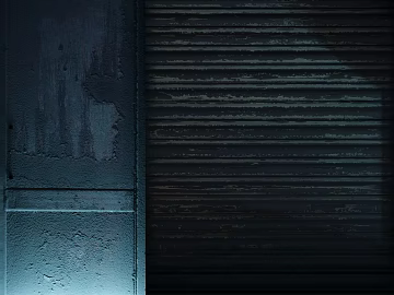 Do the old blue gray rolling door shop door texture (ID:ffaeh312836)