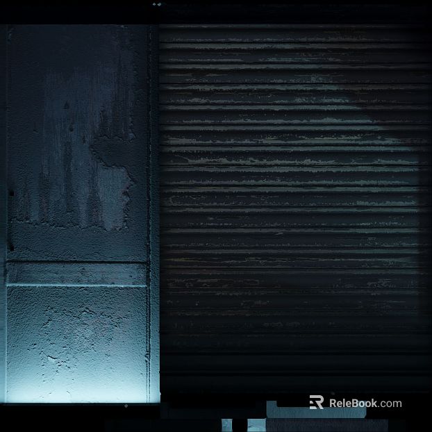 Do the old blue gray rolling door shop door texture