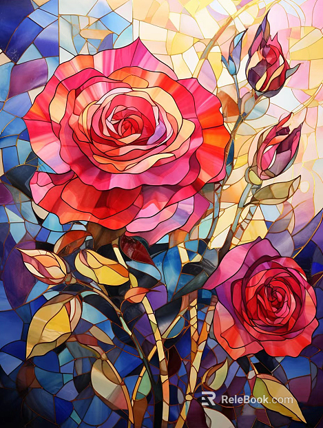 Colorful vintage stained glass texture