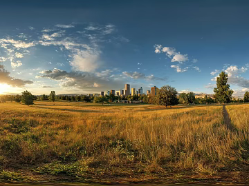 Dusk Sunset City Park Panorama HDR texture (ID:ffach123938)