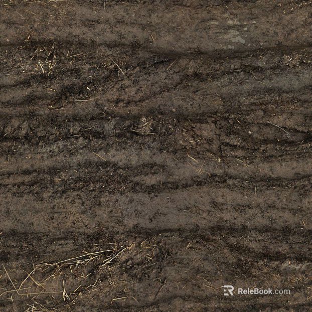 Dark brown mud outdoor ground texture