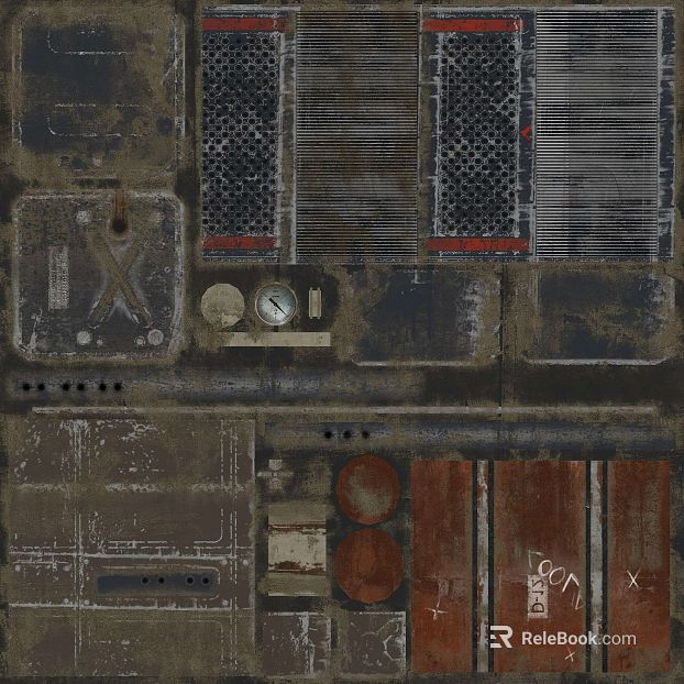 Industrial wind rust color metal factory floor texture