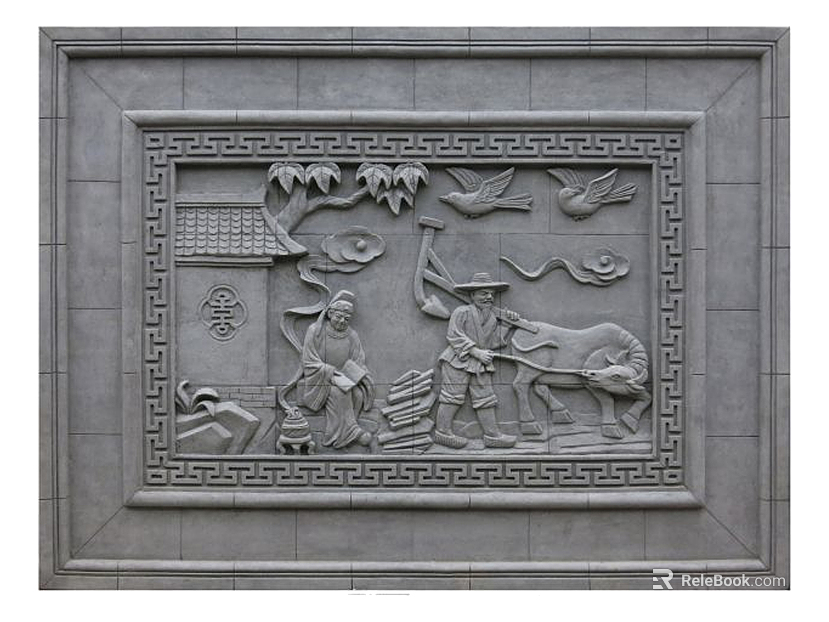 relief gray stone carving texture