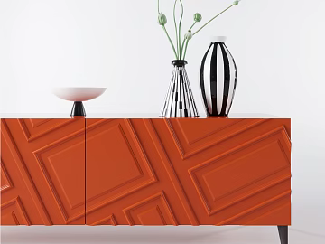 Hermes orange wall panel living room cabinet texture (ID:ffaeh815386)