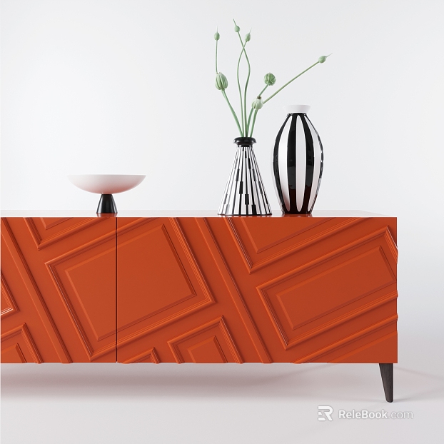Hermes orange wall panel living room cabinet texture