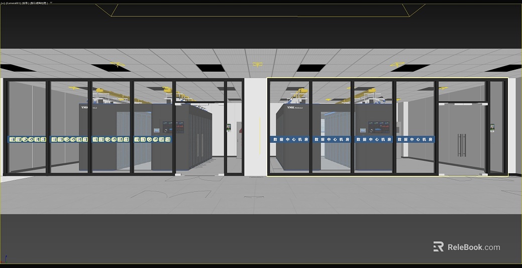 Modern gray black glass door machine room partition texture