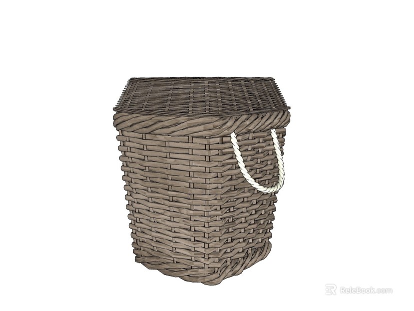 Dark brown woven basket for home storage texture