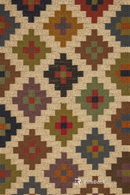 Ethnic style geometric pattern carpet texture