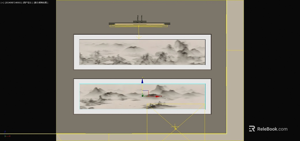 Chinese black and white landscape decorative painting texture