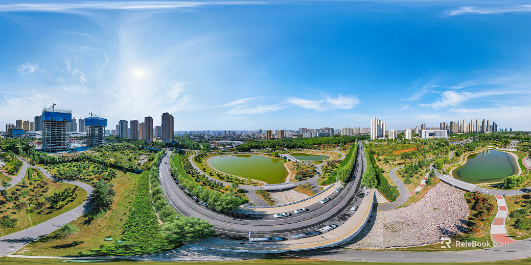 HDR urban ecological greening panorama texture