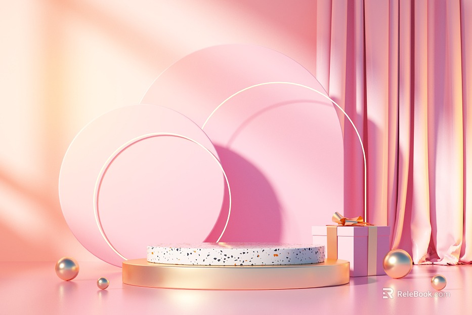 Light Luxury Pink terrazzo Display Table texture