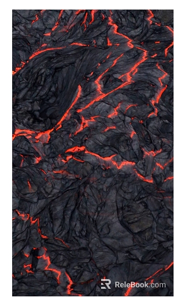 Black Red Volcanic Rock Geological Scene Map texture