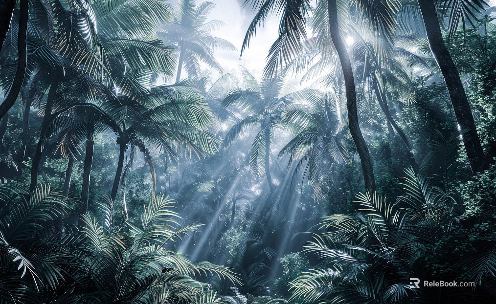 European Literary Plants Tropical Rainforest Wallpaper texture