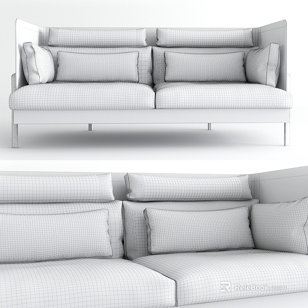 Light gray plaid fabric sofa texture
