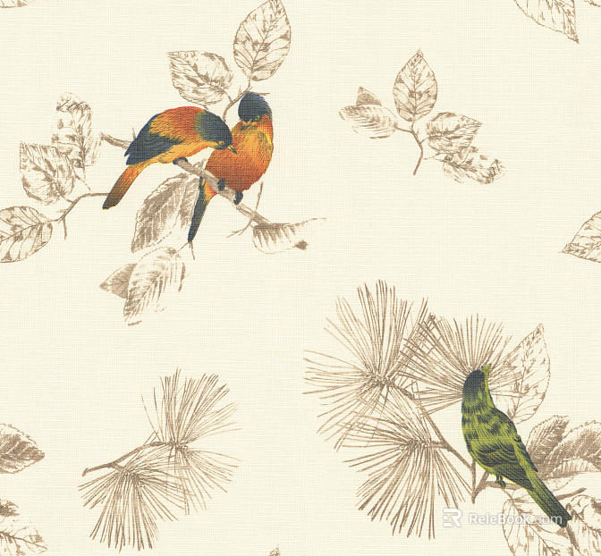 Flower and Bird Wallpaper texture