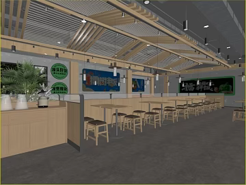 Modern Light Wood Dining Space Scene texture (ID:ffaeh893934)