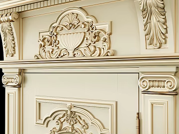 Rice white European style wood carving cabinet door decoration texture (ID:ffaeh319686)