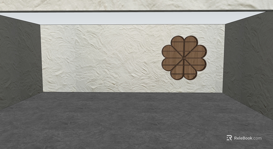 Walnut flower-shaped wood carved background wall texture