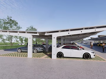 Modern Photovoltaic Parking Shed Outdoor Parking texture (ID:ffaeh478041)